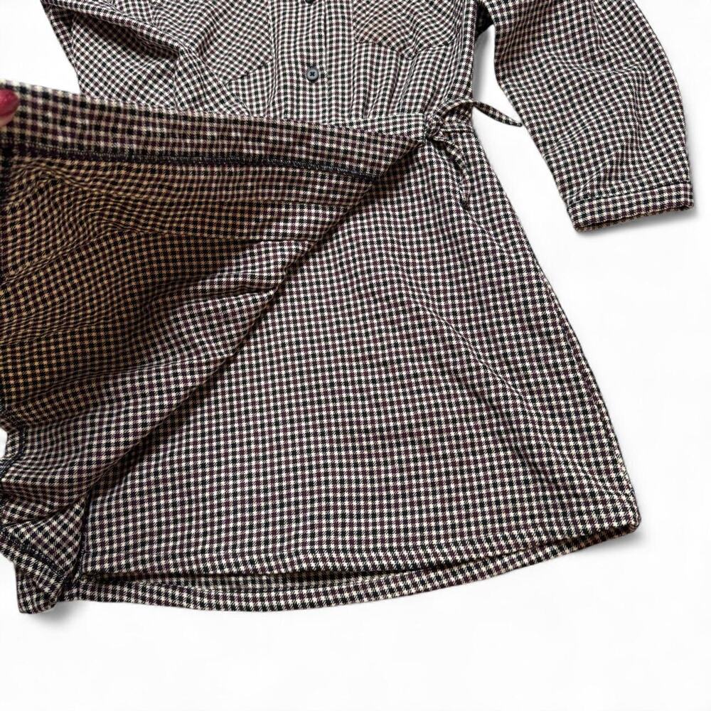 Zara Girls Maroon Houndstooth Pleated Dress 9 - Picture 6 of 10